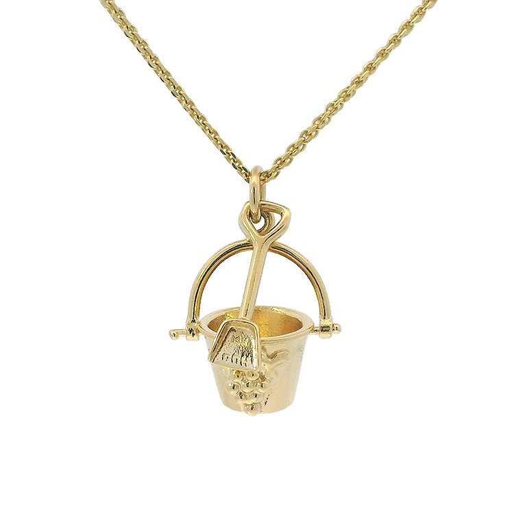 Estate 14k Yellow Gold Shovel & Bucket Charm