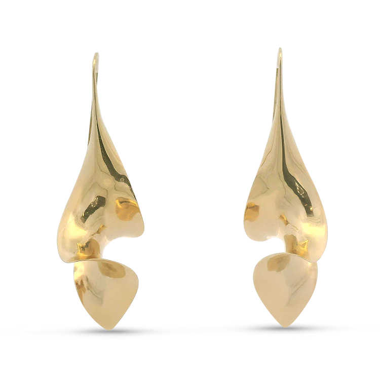 Estate 14k Yellow Gold Twisted Drop Earrings