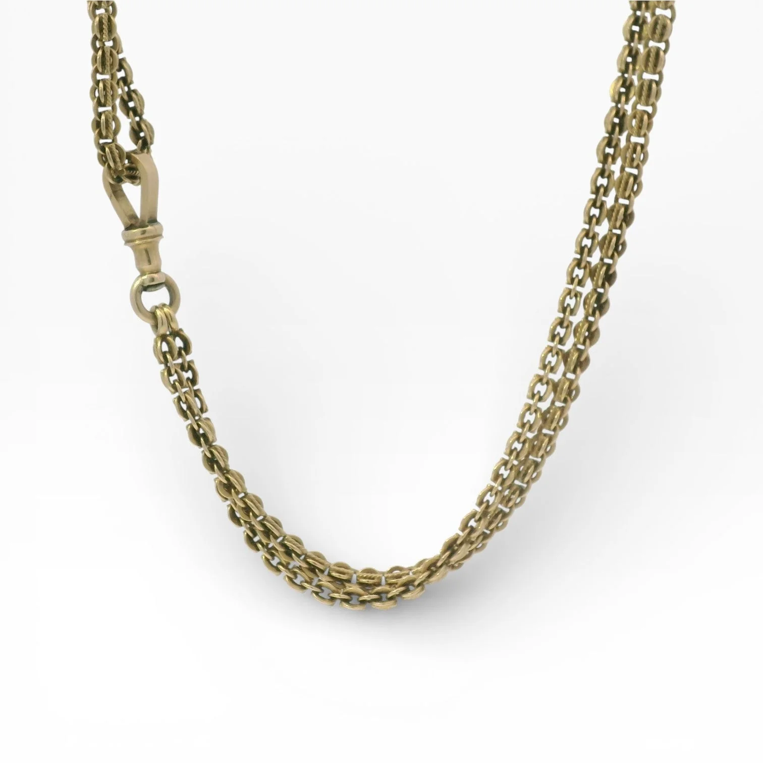Vinatge 14K Yellow Gold Double Link Cable Chain Necklace