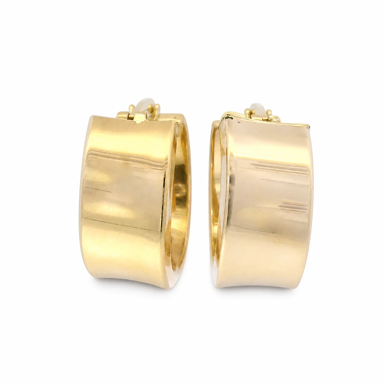 Estate 14K Yellow Gold Wide Hoop Earrings