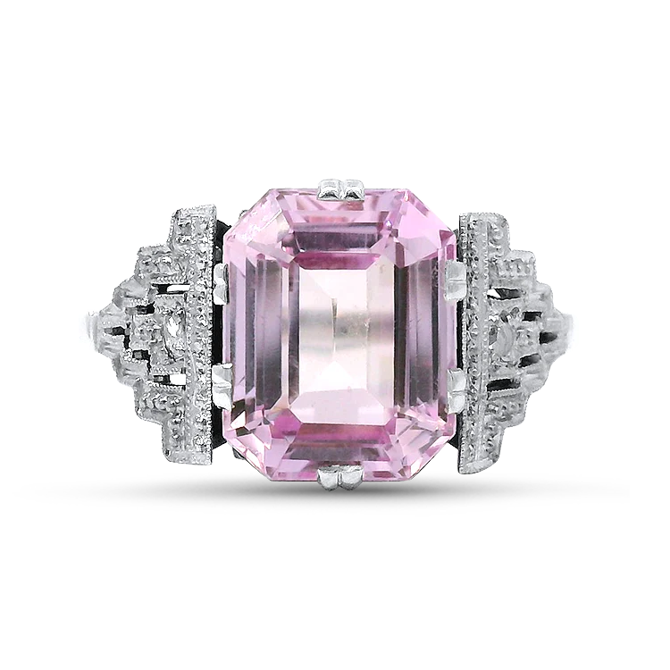 Estate 18K White Gold Convertible Synthetic Sapphire Ring