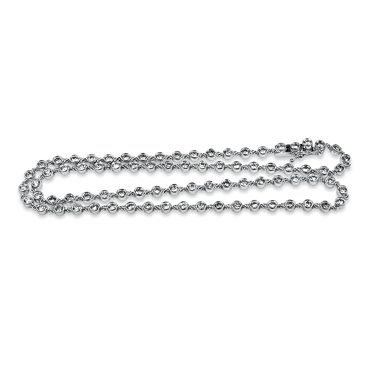Estate 18K White Gold Diamond Necklace - Image 2