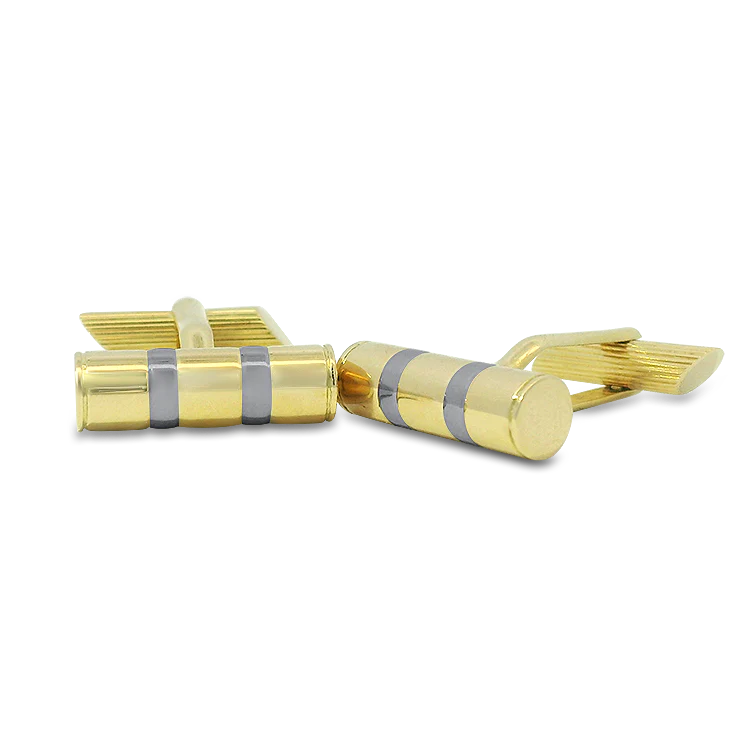 Estate 18K Yellow and White Gold Dunhill Cufflinks