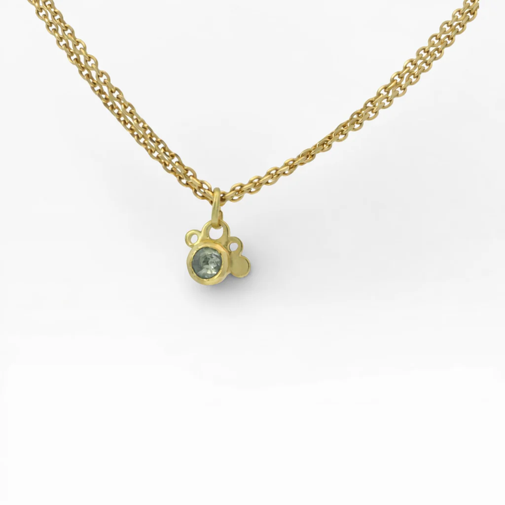 Estate 18K Yellow Gold Rose Cut Diamond Pendant