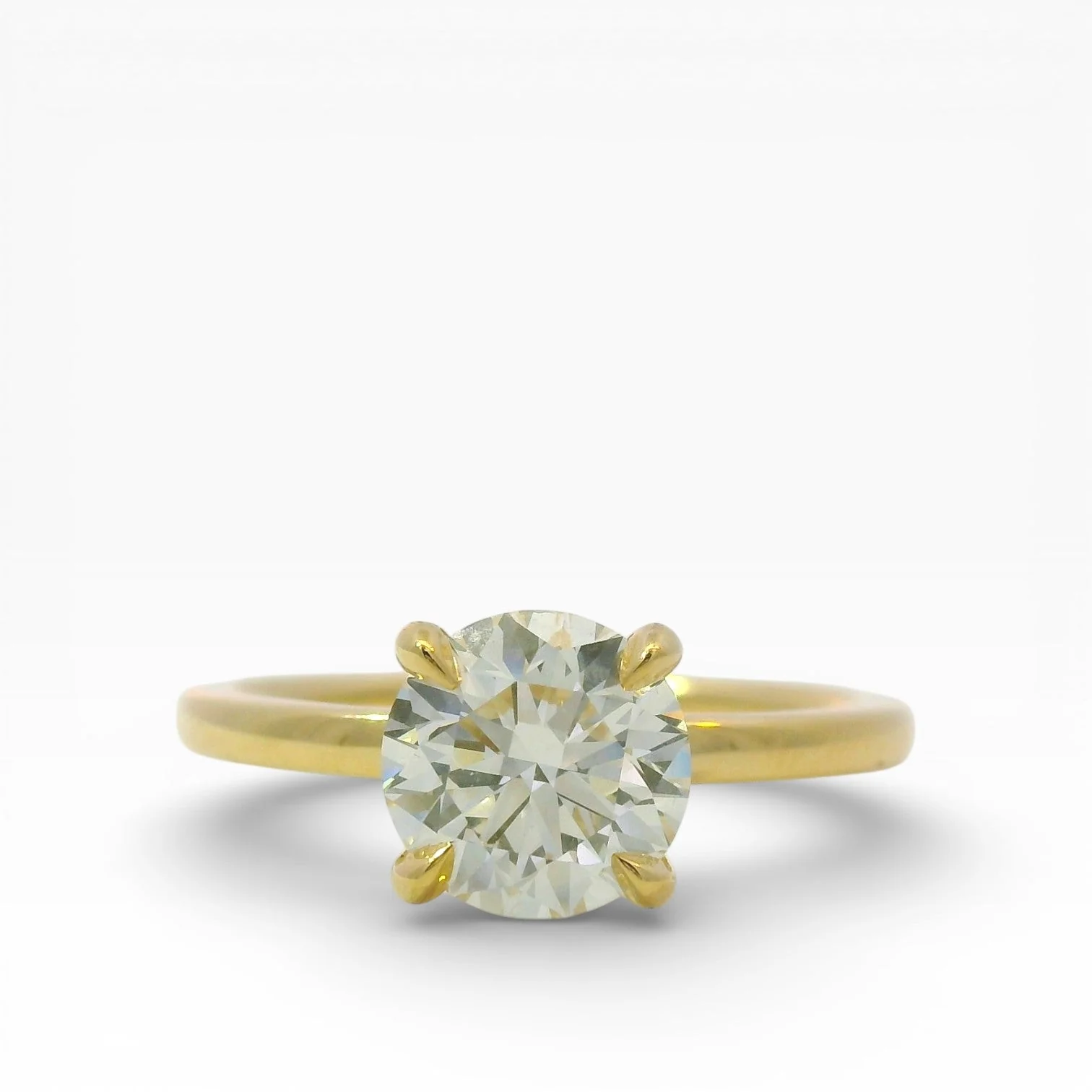 Springer's Forever Select Round Brilliant Solitaire Diamond Engagement Ring in 18K Yellow Gold - 1.50ct