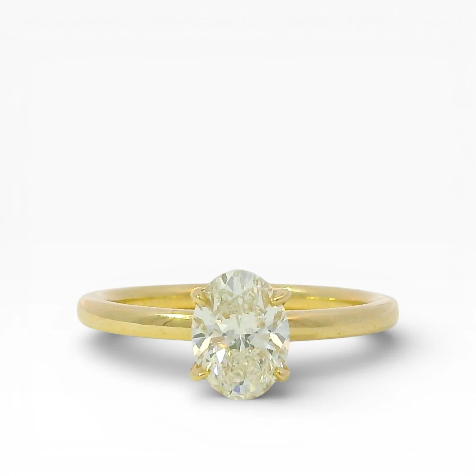 Springer's Forever Select Solitaire Oval Diamond Engagement Ring in 18K Yellow Gold - 1.00ct