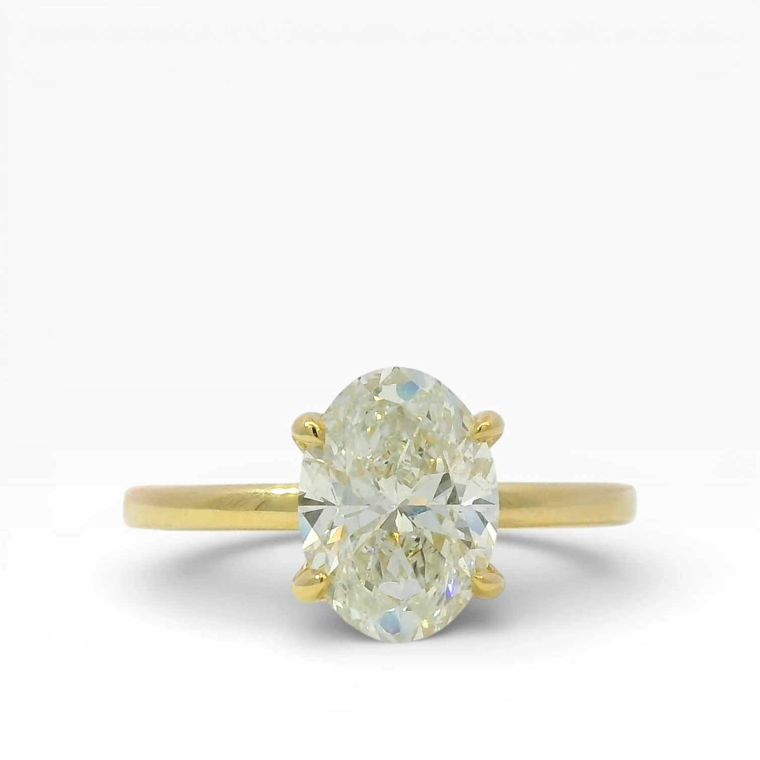 Springer's Forever Select Oval Solitaire Diamond Engagement Ring in 18K Yellow Gold - 2.00ct