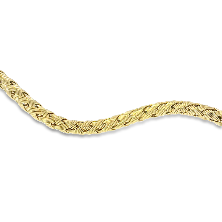 Estate 18k Yellow Gold Woven Twisting Rope Collar Necklace - 19" - Image 2