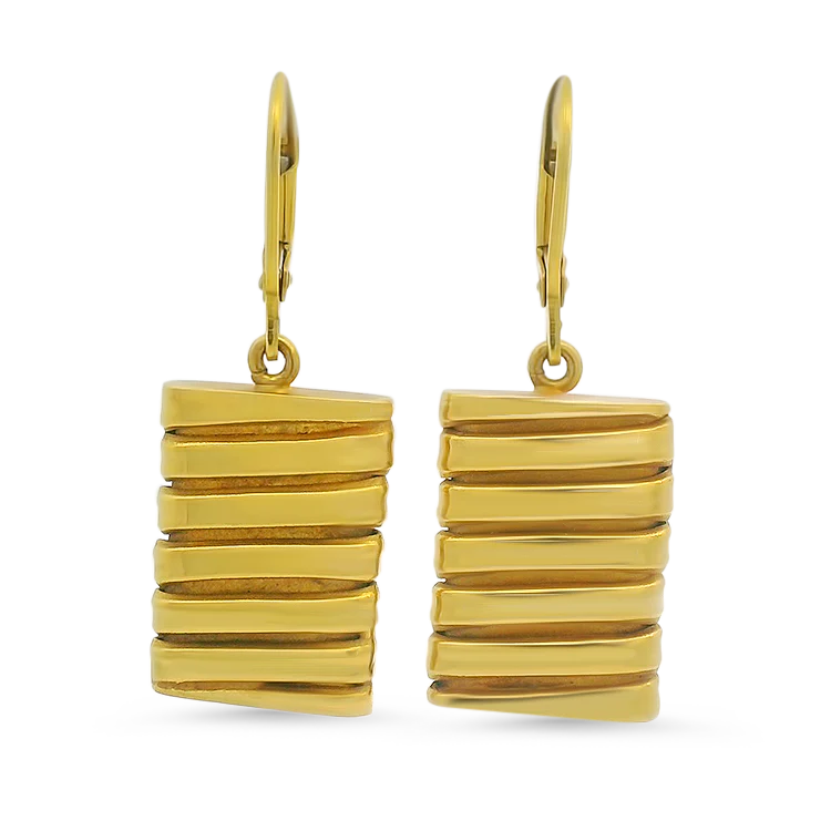 Estate 22k & 14k Yellow Gold Tubogas-Style Dangle Earrings