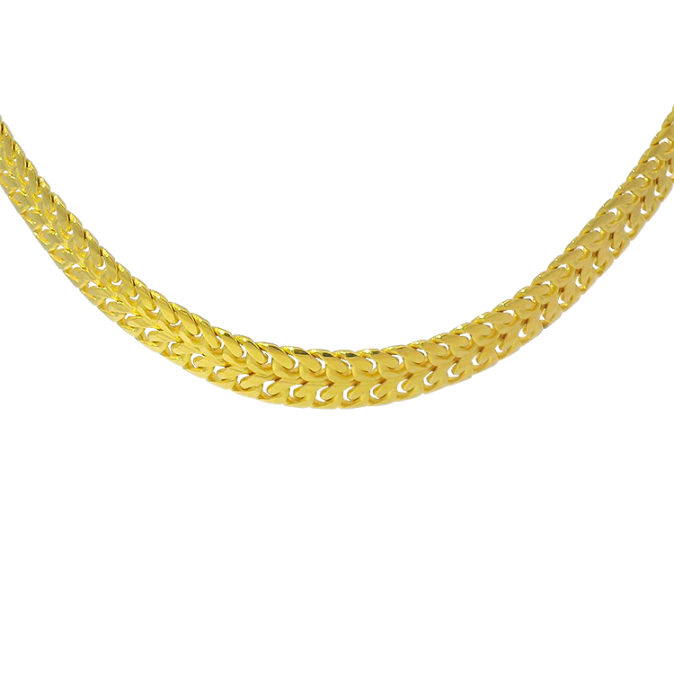 Estate 22k Yellow Gold Double Curb Link Collar Necklace