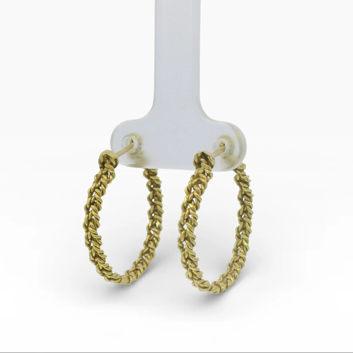 Estate A.G.A. Correa 18K Yellow Gold Turk’s Head Hoop Earrings - Image 2