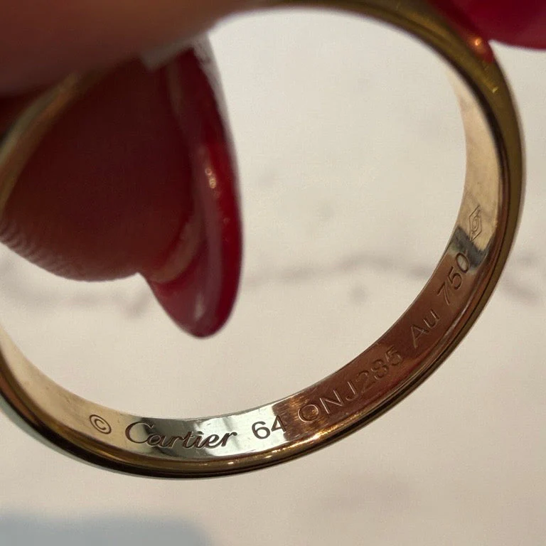 Estate Cartier 18k Yellow Gold Cartier Half-Round Wedding Band - Image 2