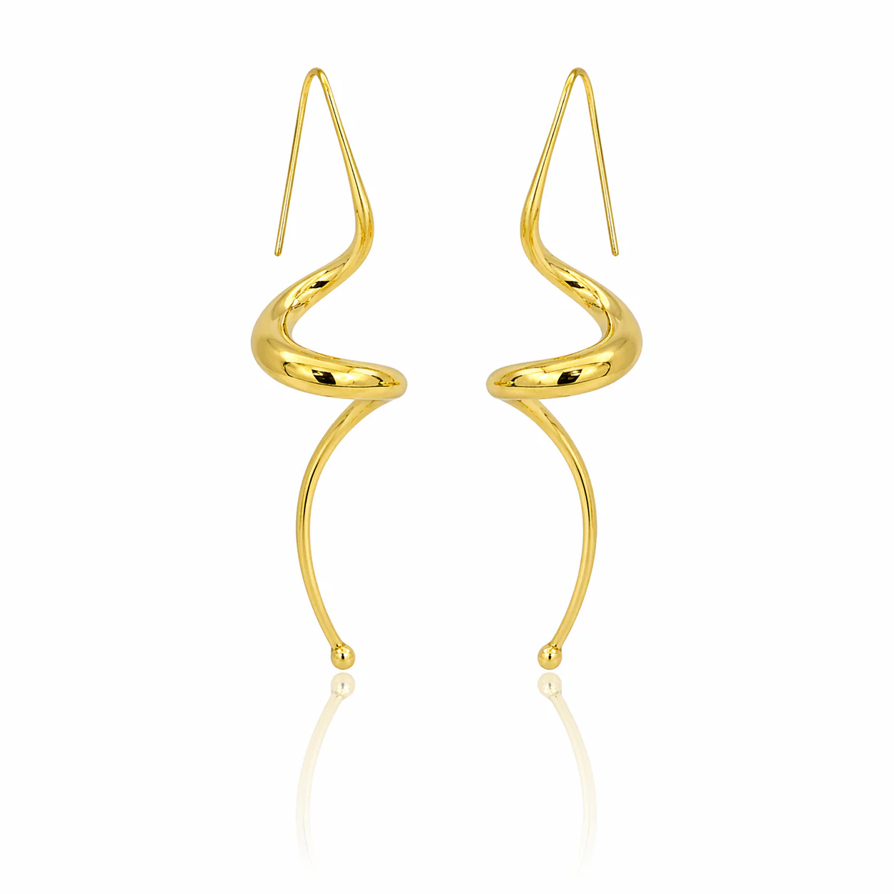 Estate Michael Good 18K Yellow Gold Helicoidal Earrings