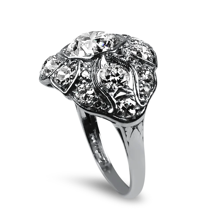 Estate Platinum Edwardian Old European Cut Diamond Ring - 1.46ct - Image 2