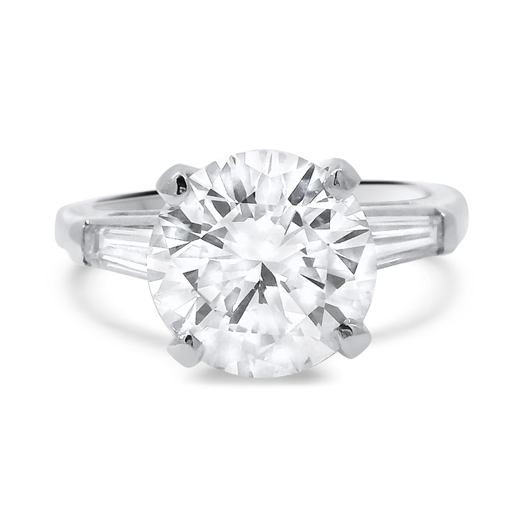 Estate Platinum Three-Stone Diamond Ring – 3.43ctw