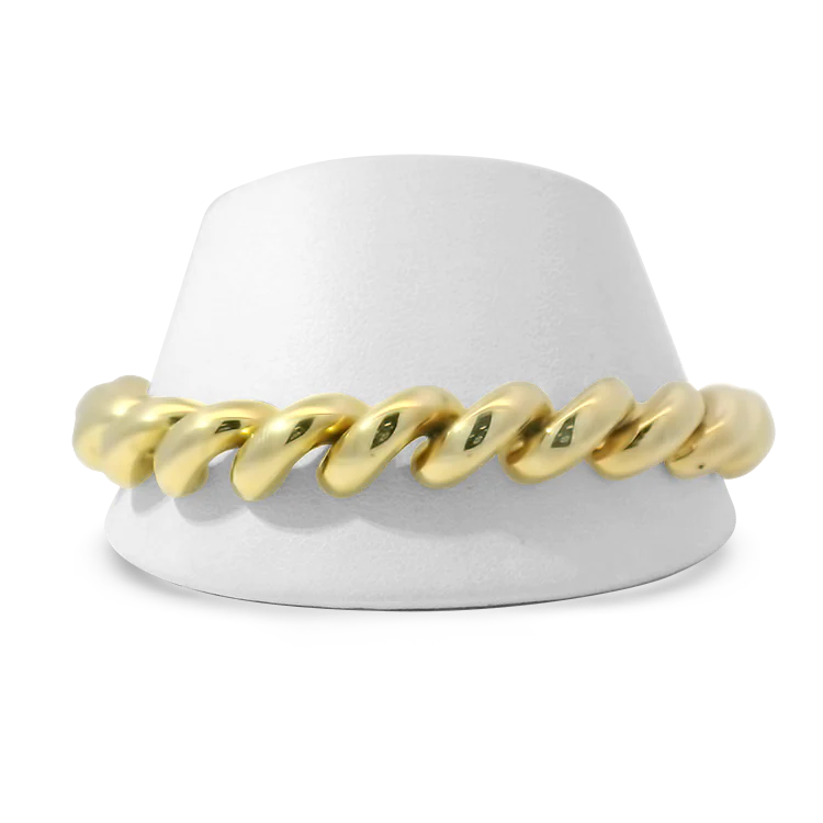 Estate San Marco 14k Yellow Gold Macaroni Link Bracelet - Image 3