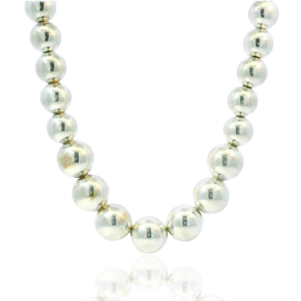 Estate Sterling Silver Graduated Bead Necklace