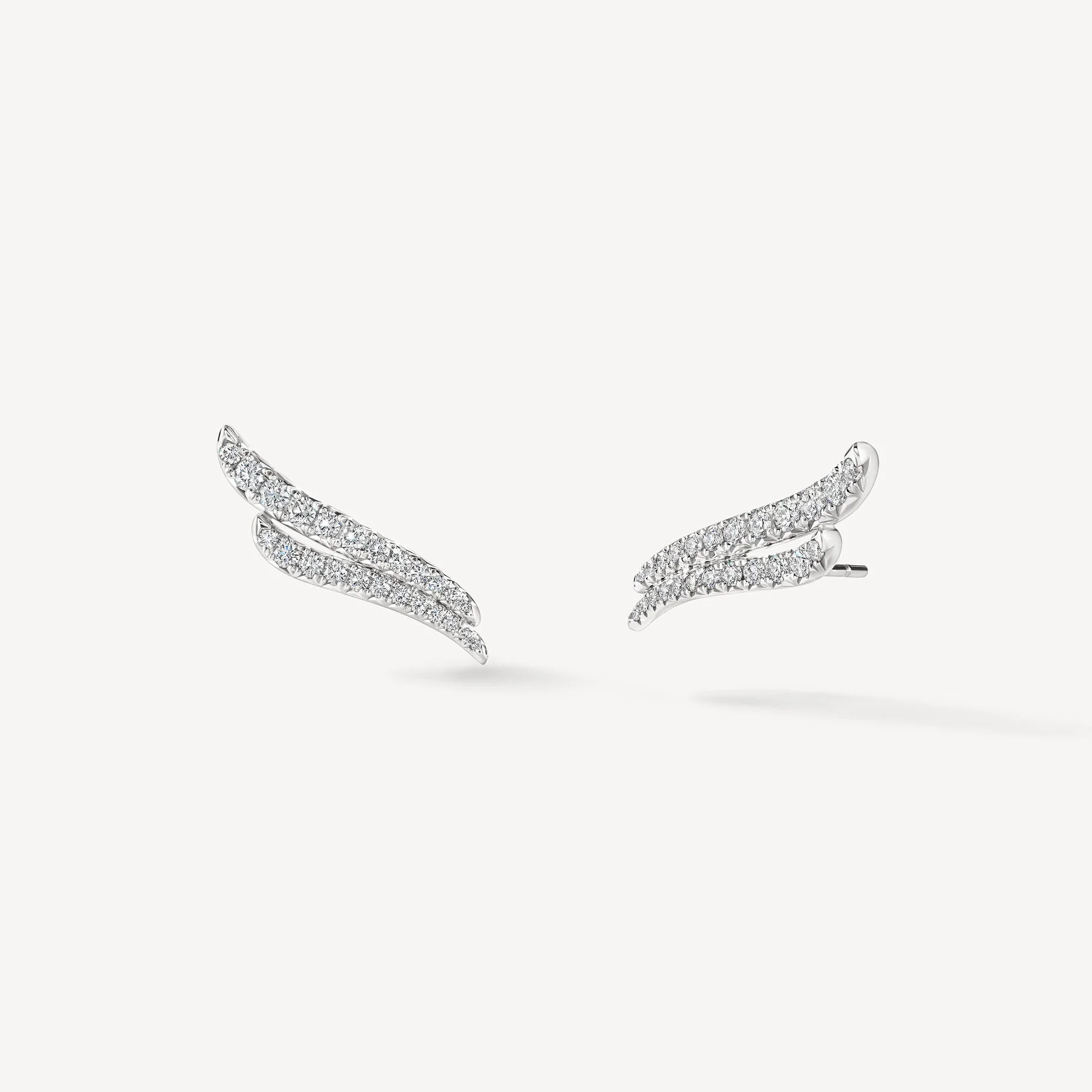 Hearts On Fire 18k White Gold Vela Diamond Double Row Earrings