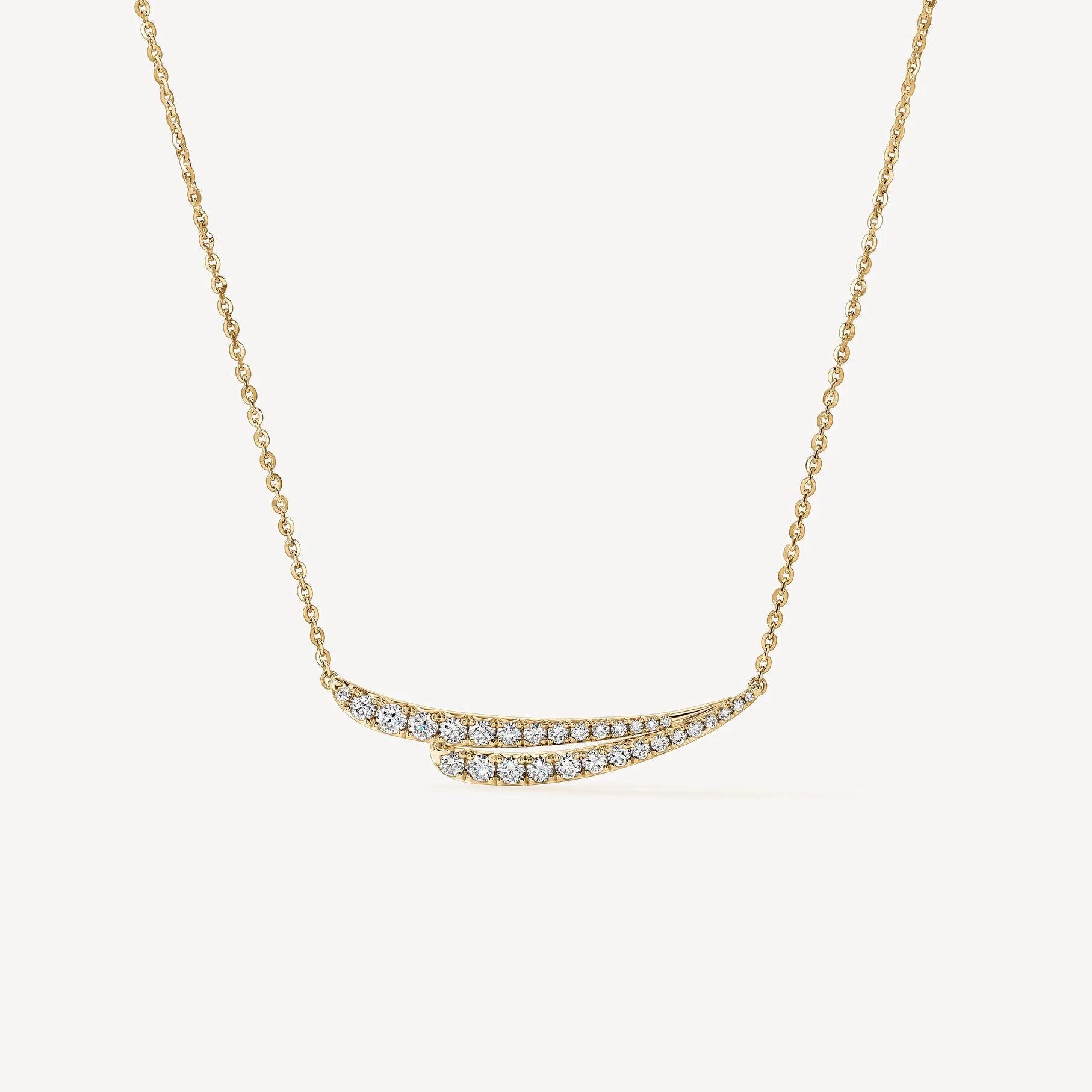 Hearts On Fire 18k Yellow Gold Vela Double Row Diamond Pendant Necklace