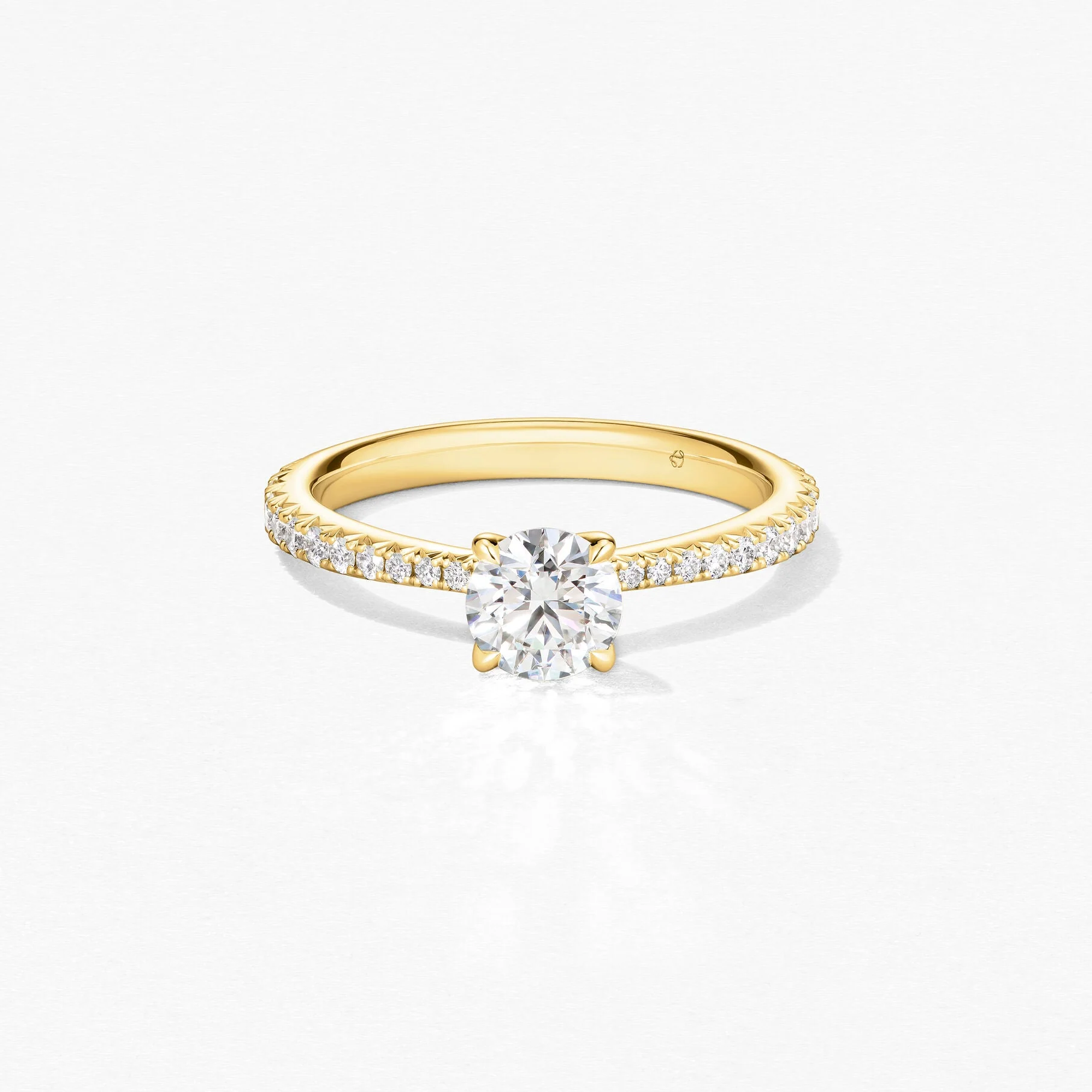 Hearts On Fire 18k Yellow Gold Vela Round Diamond Solitare Engagement Ring Mounting