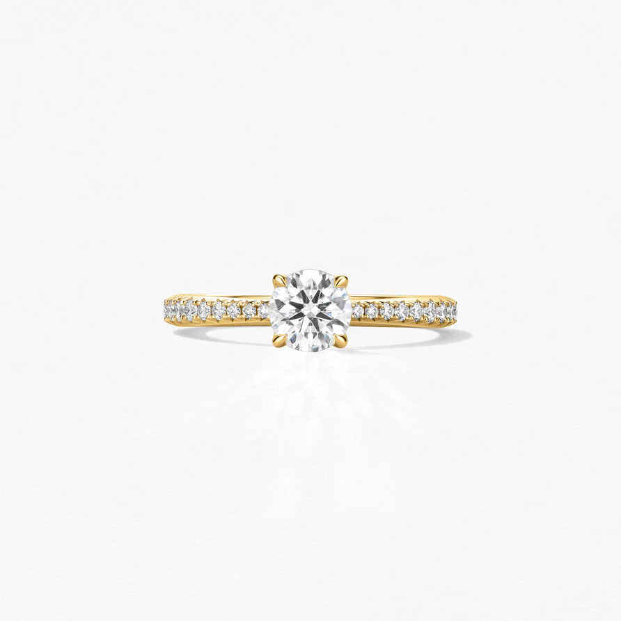 Hearts On Fire 18k Yellow Gold Vela Round Diamond Solitare Engagement Ring Mounting - Image 2