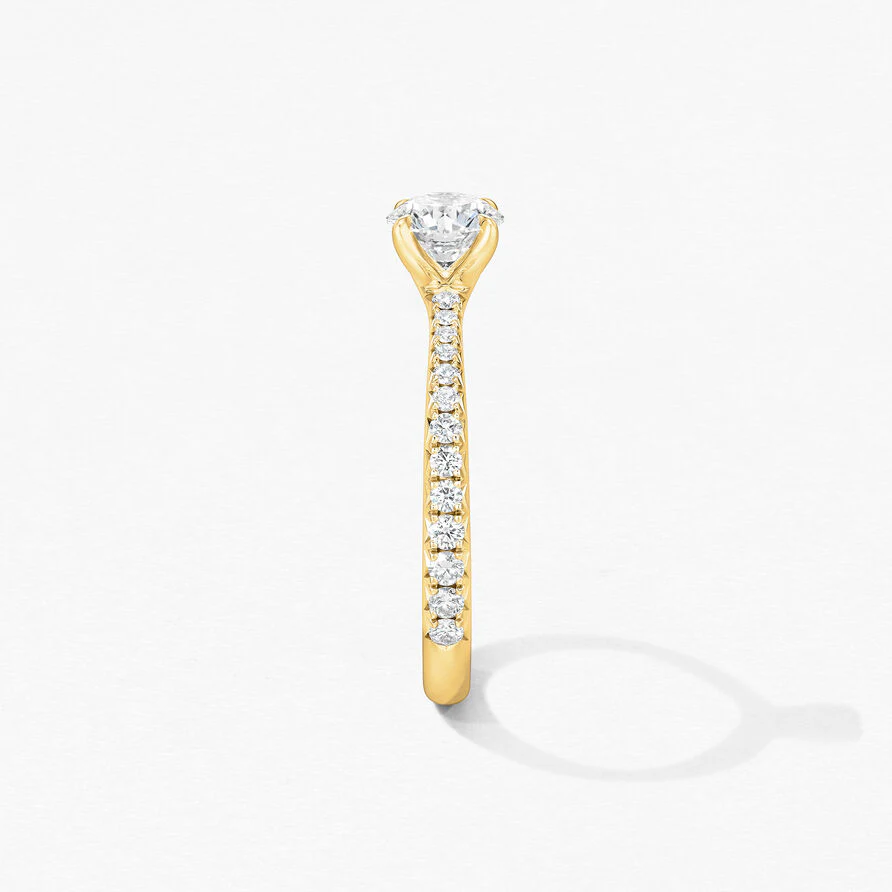 Hearts On Fire 18k Yellow Gold Vela Round Diamond Solitare Engagement Ring Mounting - Image 3