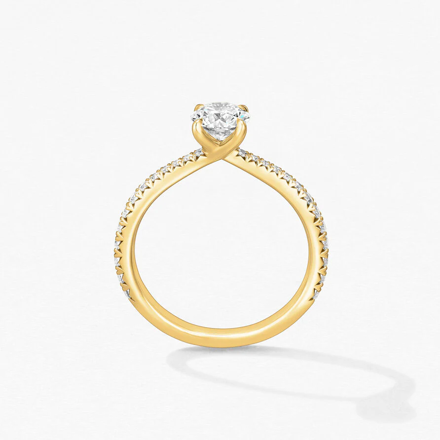 Hearts On Fire 18k Yellow Gold Vela Round Diamond Solitare Engagement Ring Mounting - Image 4