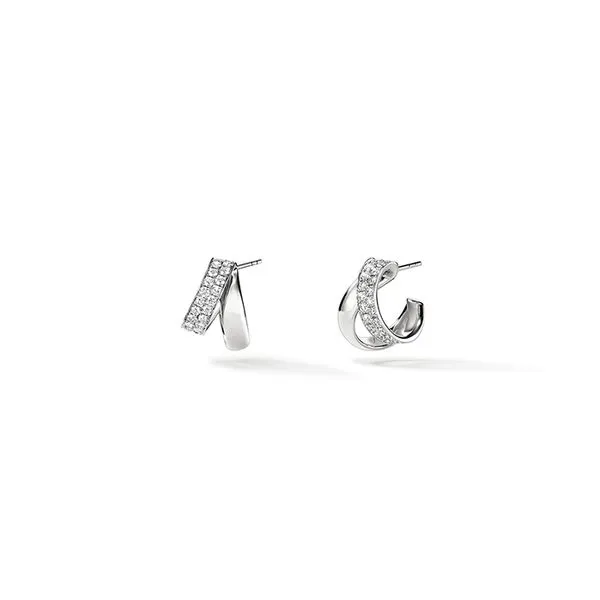 Hearts On Fire Inside/Out 18k White Gold Spiral Diamond Earrings - Image 2