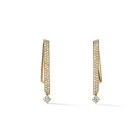Hearts On Fire Inside/Out 18k Yellow Gold Diamond Flip Petite Drop Earrings - Image 2