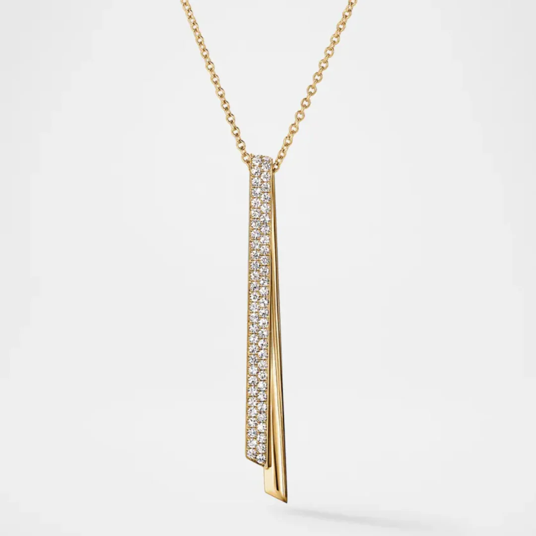 Hearts On Fire Inside/Out 18k Yellow Gold Diamond Long Flip Pendant Necklace