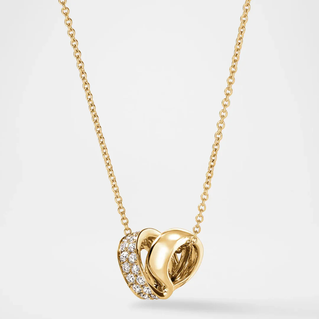Hearts On Fire Inside/Out 18k Yellow Gold Diamond Spiral Pendant Necklace