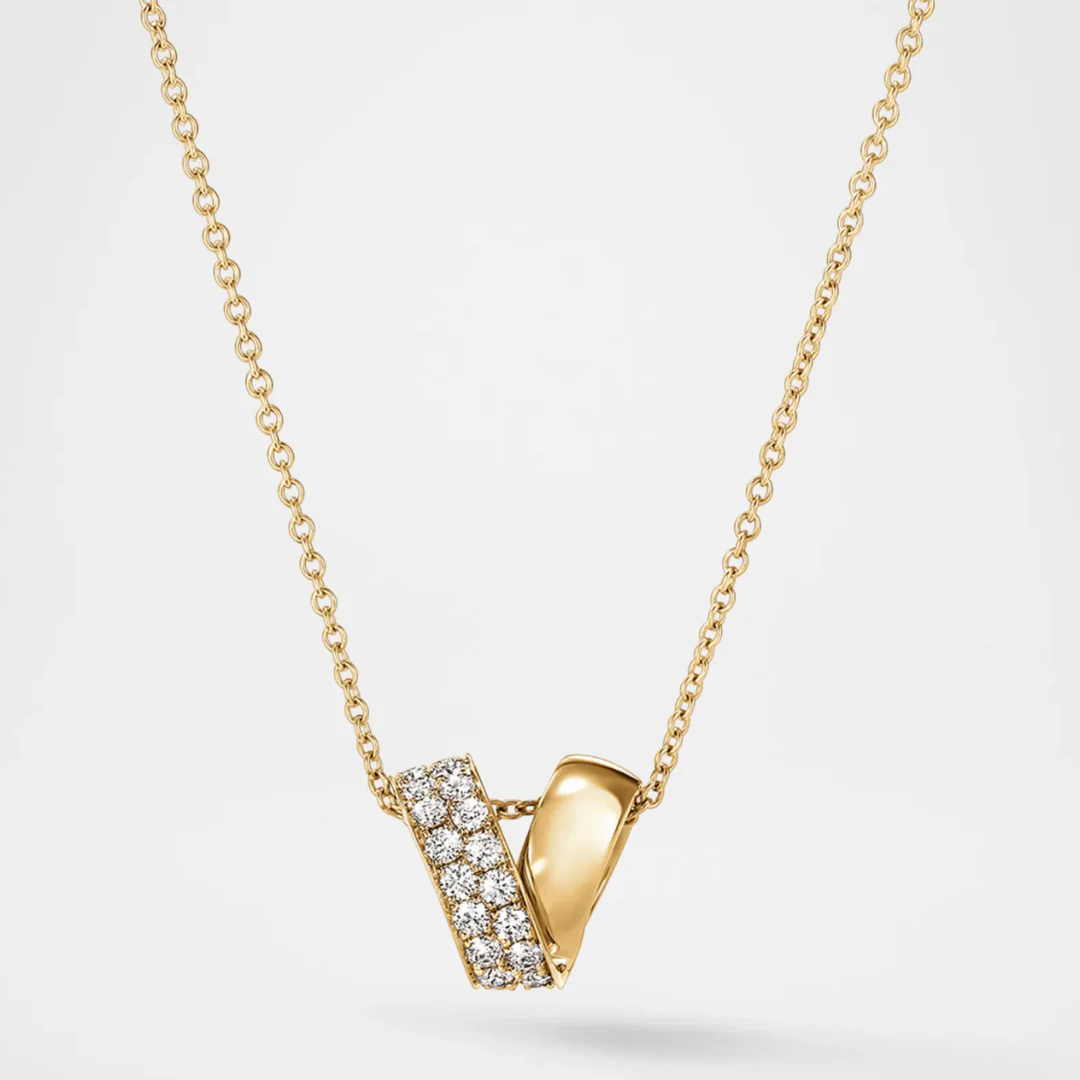Hearts On Fire Inside/Out 18k Yellow Gold Diamond Spiral Pendant Necklace - Image 4