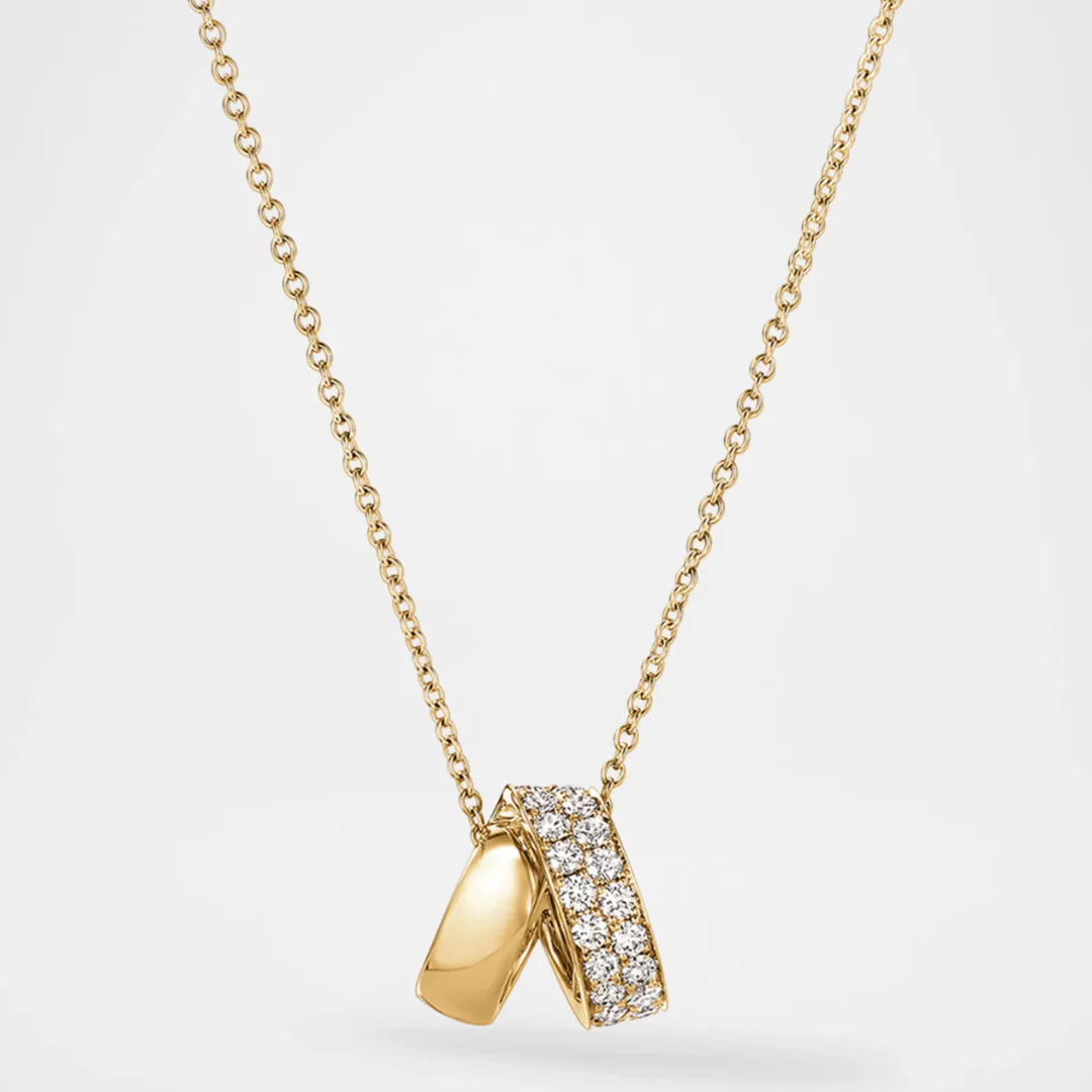 Hearts On Fire Inside/Out 18k Yellow Gold Diamond Spiral Pendant Necklace - Image 7