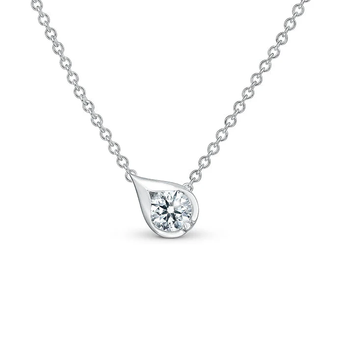 Hearts On Fire LU 18K White Gold Diamond Droplet Necklace - .50cts
