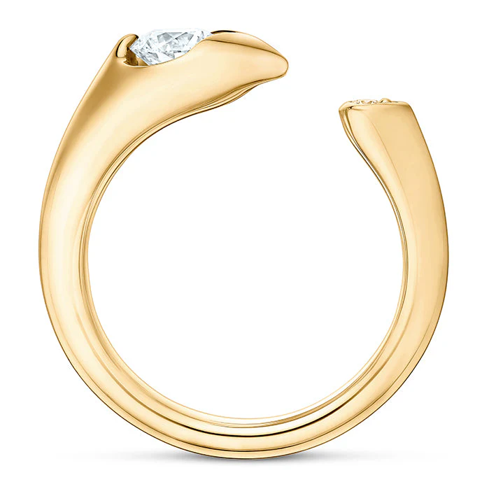 Hearts On Fire LU 18k Yellow Gold Open Droplet Diamond Ring - Image 2
