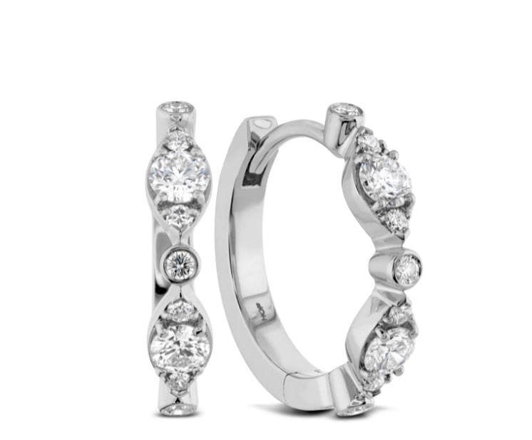Hearts On Fire Bezel Regal Diamond Huggie