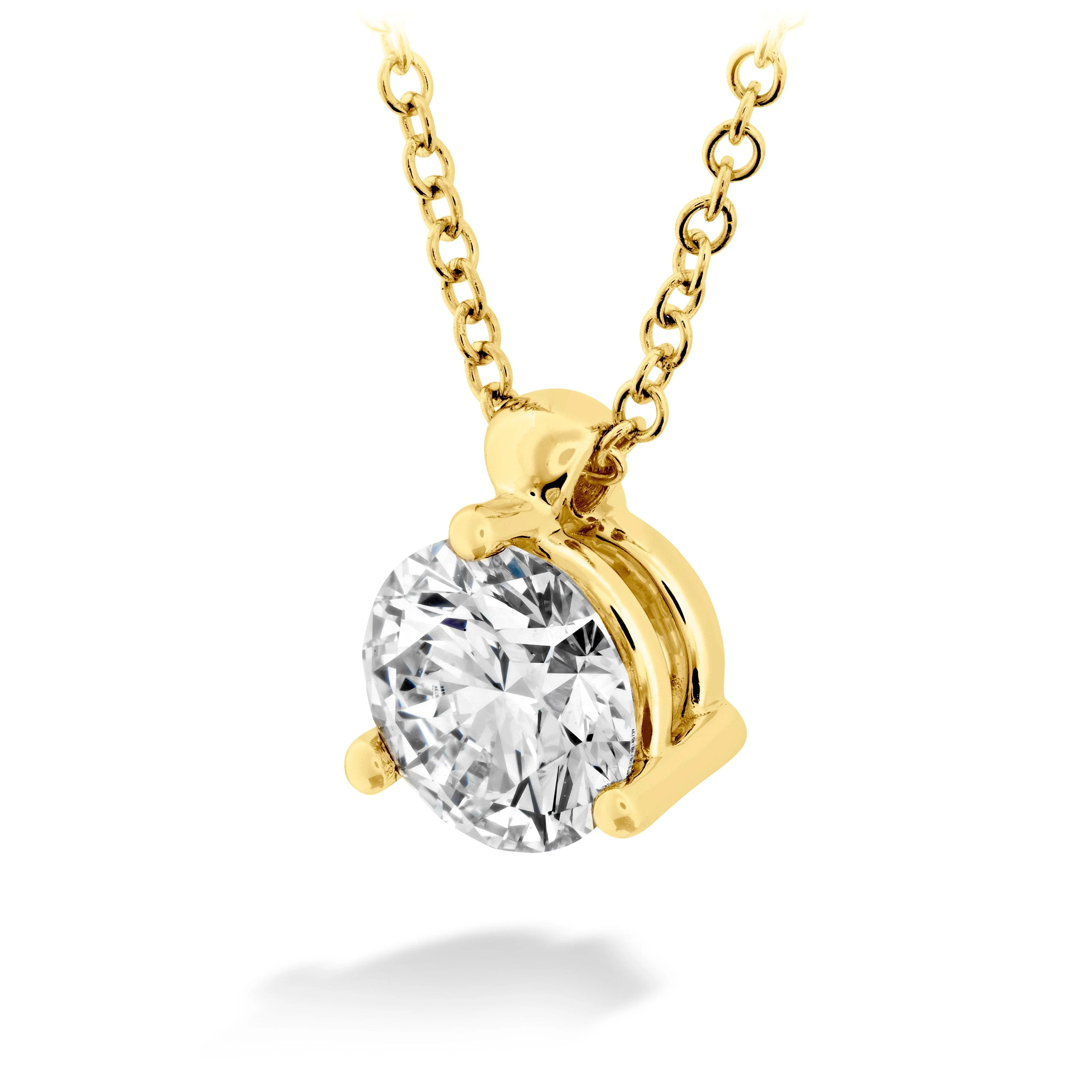 Hearts On Fire HOF Classic 18k Yellow Gold 3 Prong Solitaire Pendant - Image 2