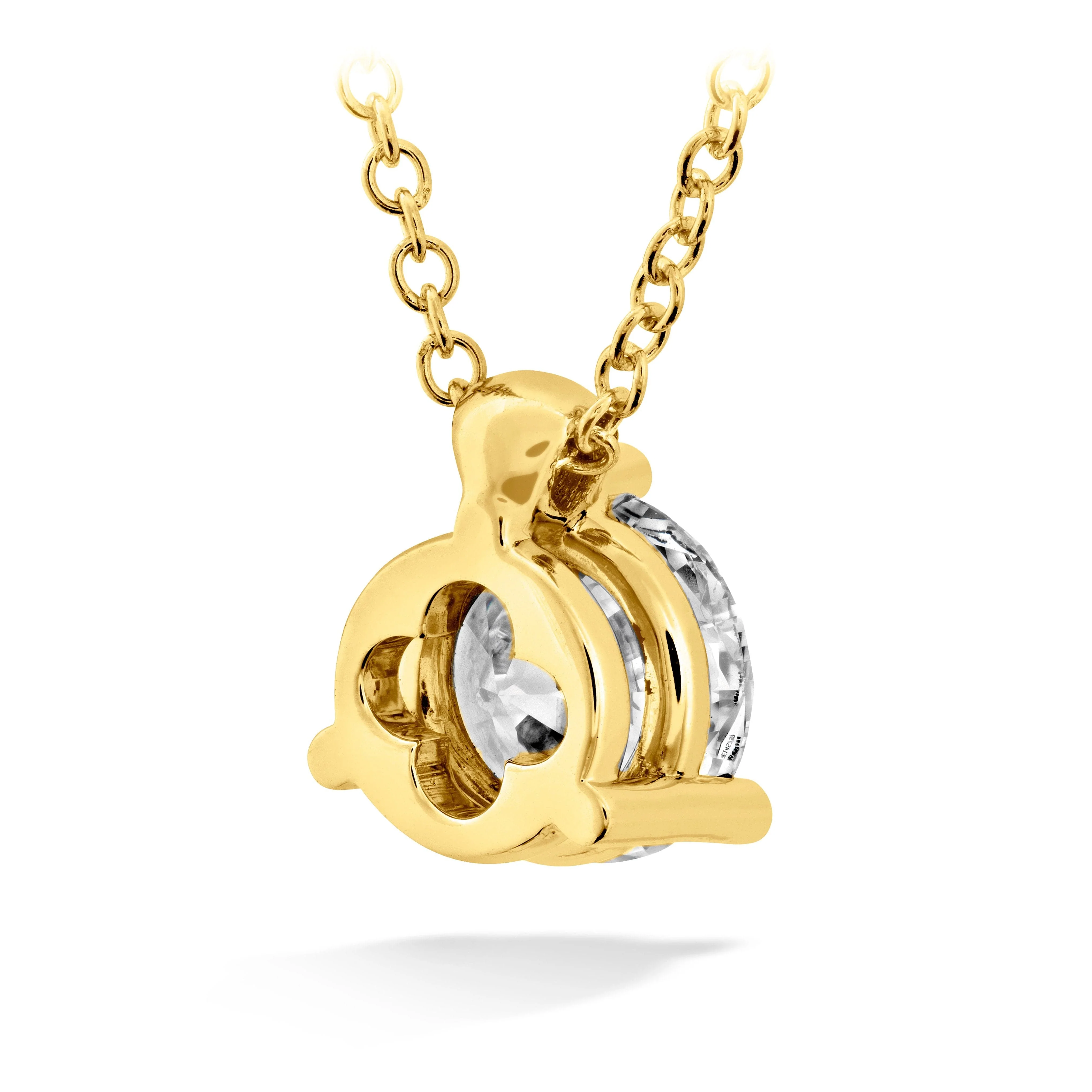 Hearts On Fire HOF Classic 18k Yellow Gold 3 Prong Solitaire Pendant - Image 3