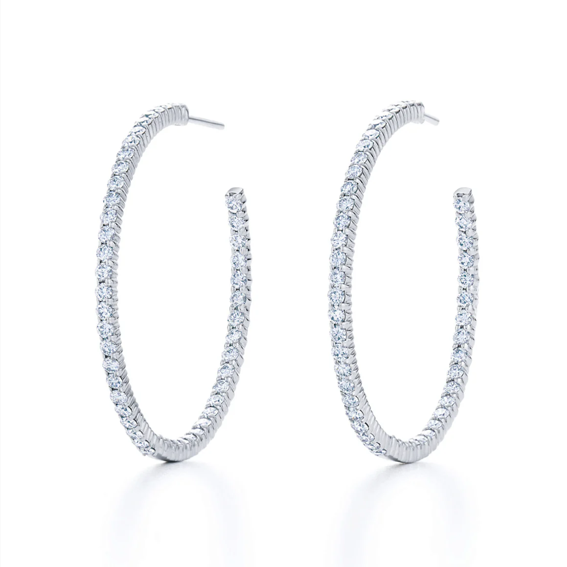 Kwiat Reserve Diamond Hoop Earrings in 18k White Gold