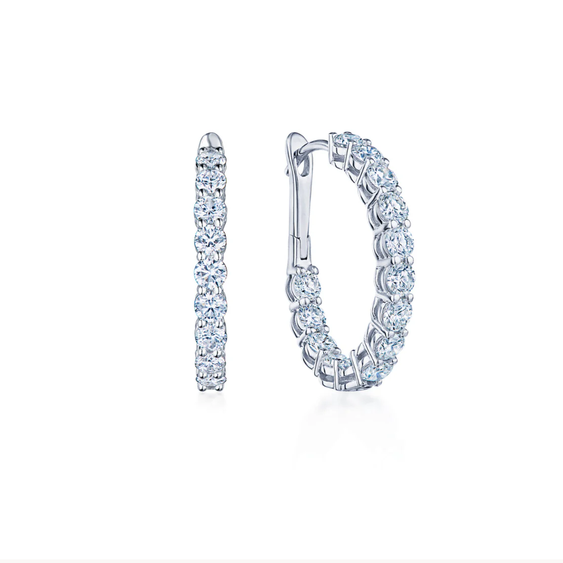 Kwiat Reserve Diamond Hoop Earrings in 18k White Gold