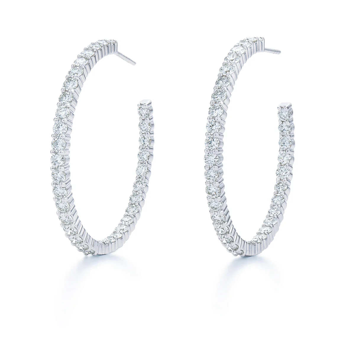 Kwiat Reserve Diamond Hoop Earrings in 18K White Gold - 3.50ctw