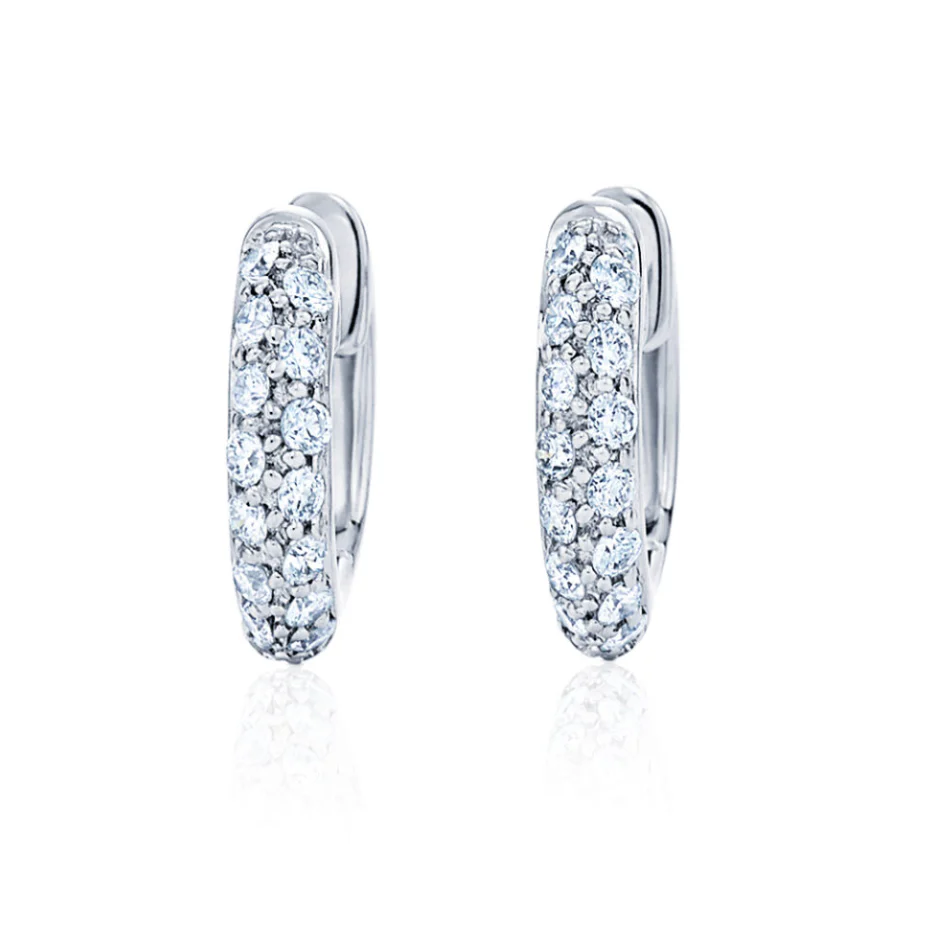 Kwiat Reserve Moonlight Petite Hoop Pavé Diamond Earrings in 18K White Gold - .40ctw