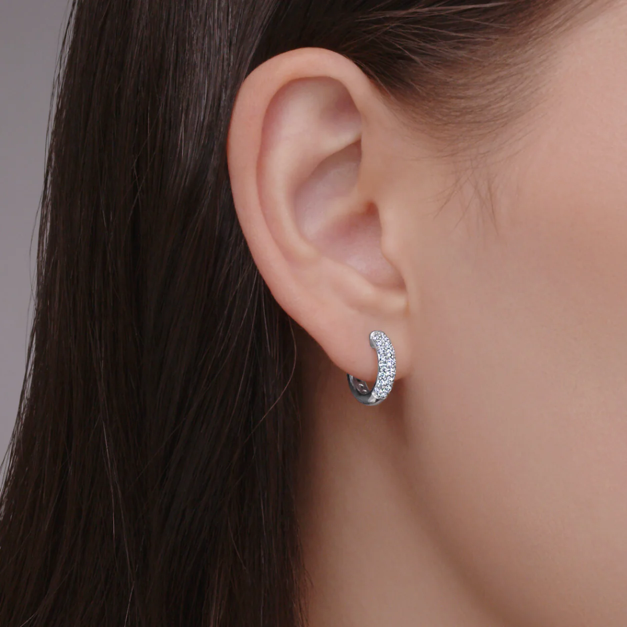 Kwiat Reserve Moonlight Petite Hoop Pavé Diamond Earrings in 18K White Gold - .40ctw - Image 2