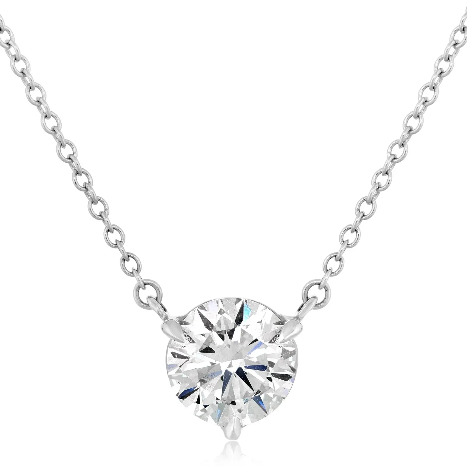 Kwiat Reserve Round Diamond Solitaire Pendant Necklace in Platinum – .70ctw