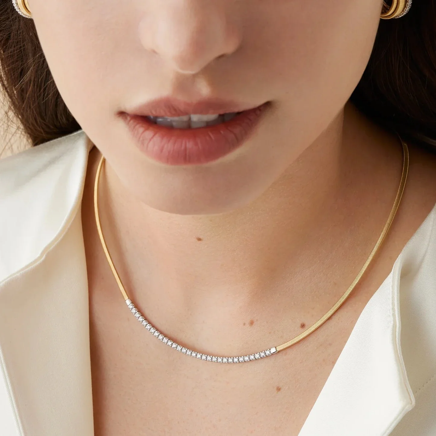 Marco Bicego Masai 18k Yellow and White Gold Single-Strand Necklace - Image 2