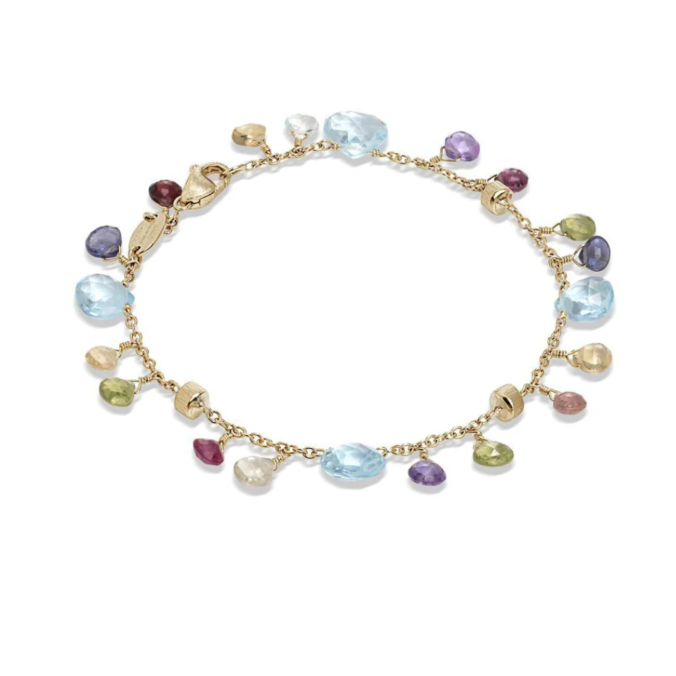Marco Bicego 18k Yellow Gold Paradise Blue Topaz & Mixed Gemstone Bracelet