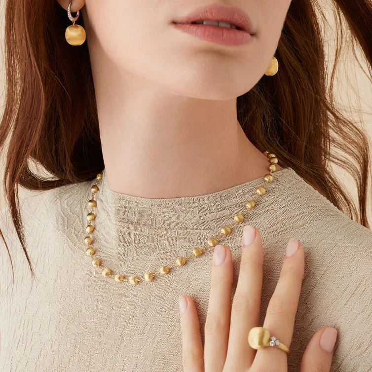 Marco Bicego Africa 18k Yellow Gold Bead Necklace – 16.5" - Image 2