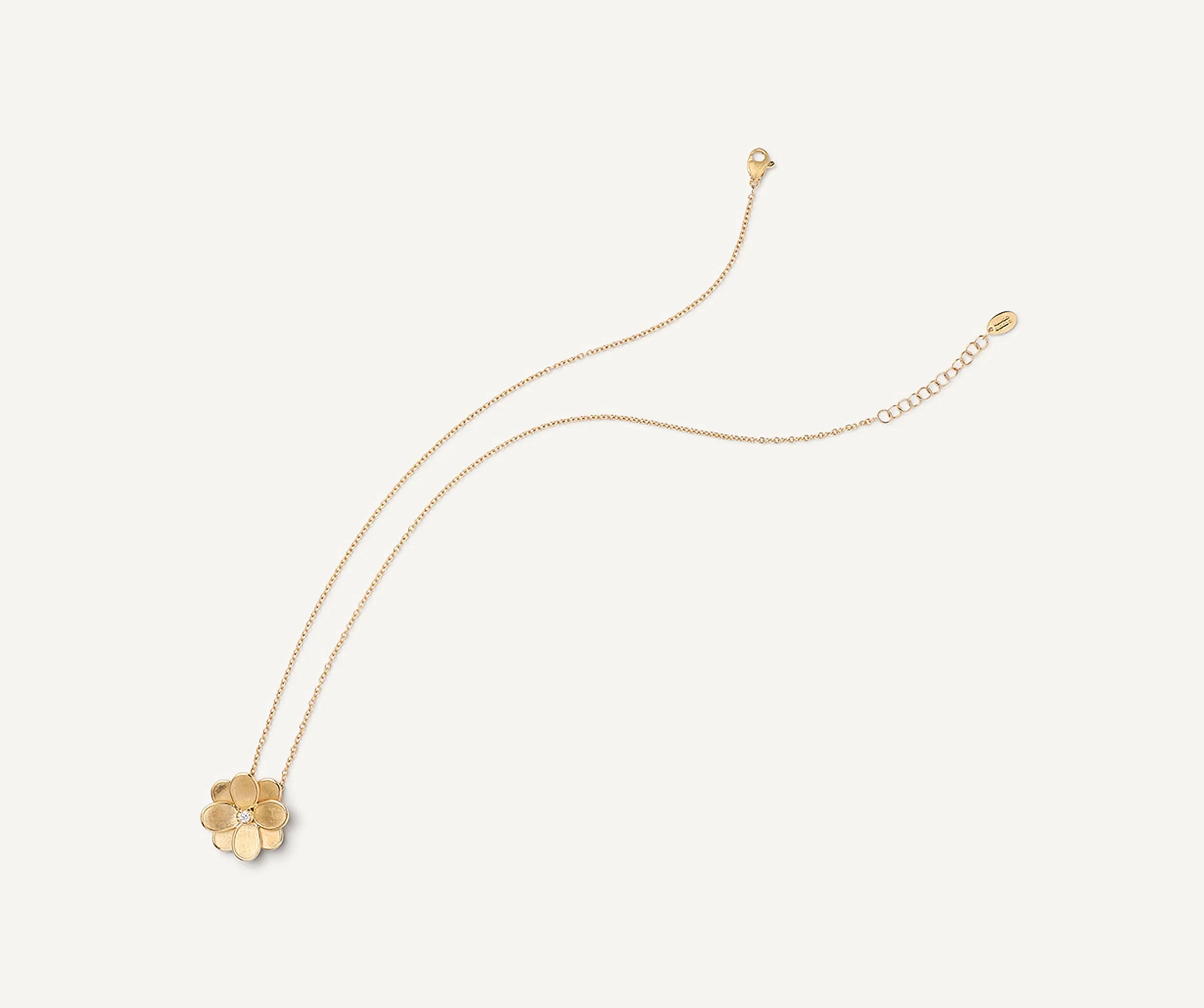 Marco Bicego Petali 18K Yellow Gold Flower Pendant Necklace with Diamonds - Image 3