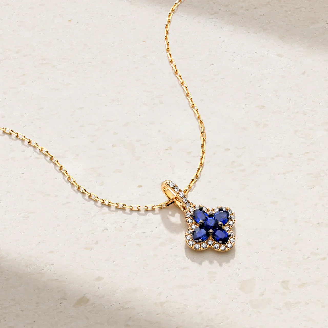 Mark Henry 18k Yellow Gold Felicity Blue Sapphire and Diamond Necklace