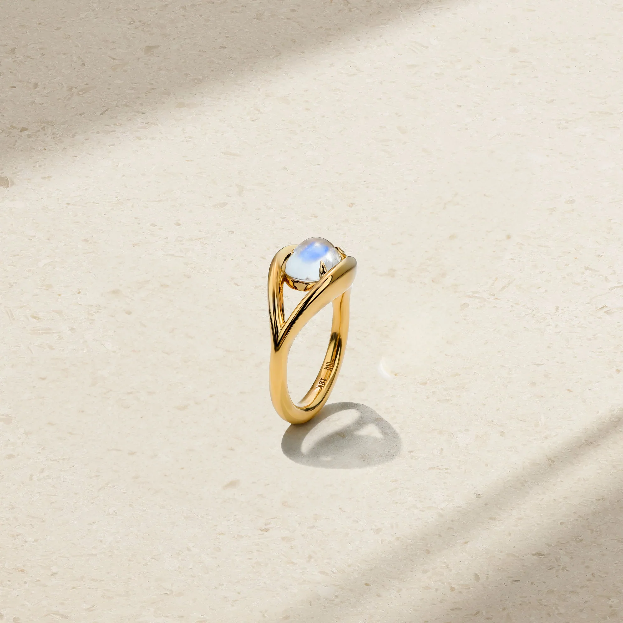 Mark Henry 18k Yellow Gold Fluid Evil Eye Moonstone Ring - Image 3